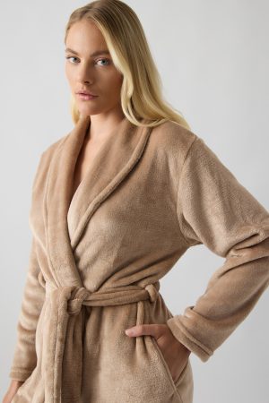 Alternative view of Γυναικεία ρόμπα Minerva Fleece μπεζ 96-52701-103