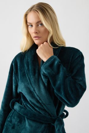 Alternative view of Γυναικεία ρόμπα Μακριά Minerva Fleece petrol pine 96-52702-198