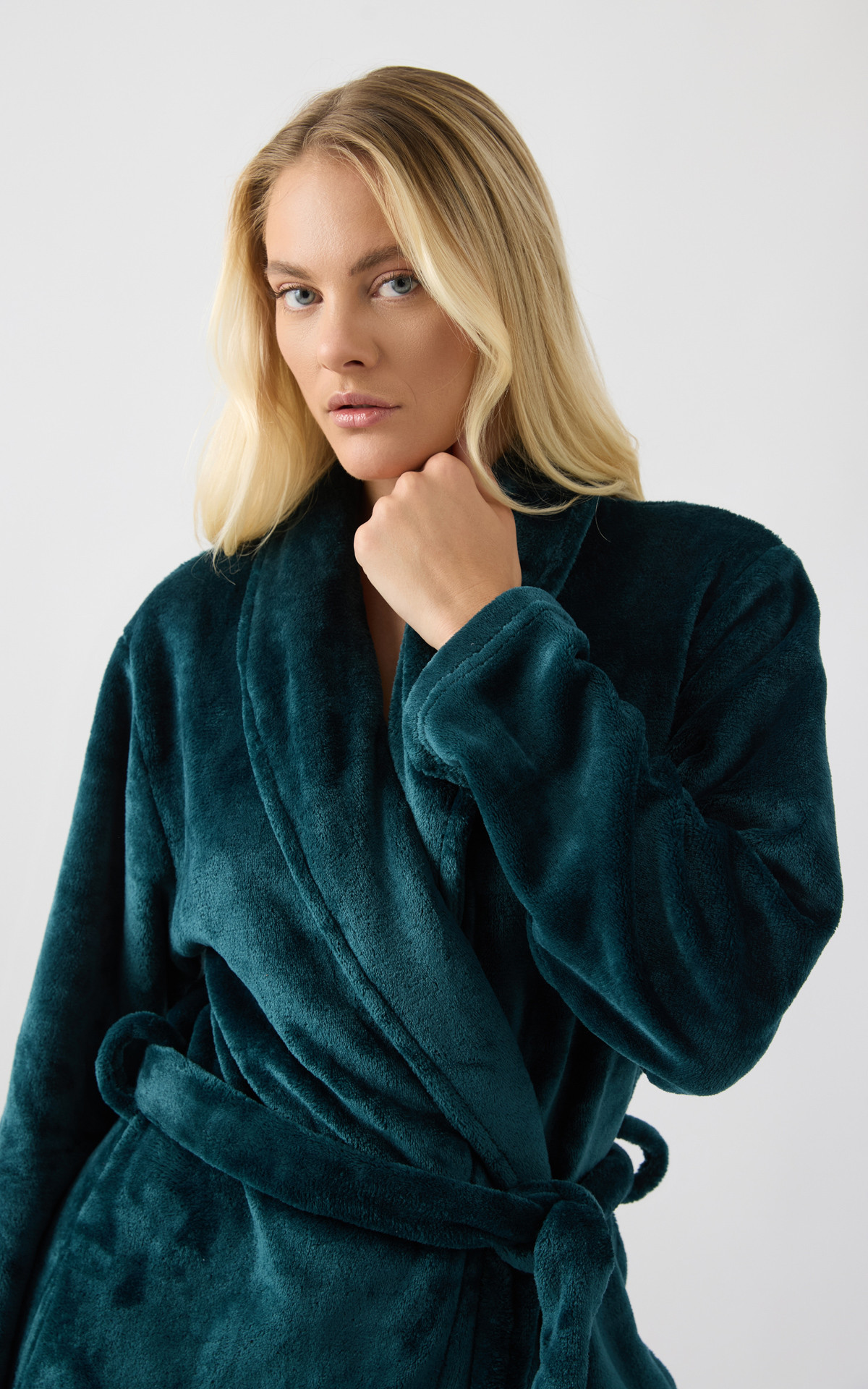 Γυναικεία ρόμπα Μακριά Minerva Fleece petrol pine 96-52702-198 - Image 2