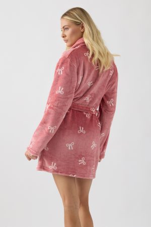 Alternative view of Γυναικεία ρόμπα Minerva Fleece ΡΟΖ. 96-52706-552
