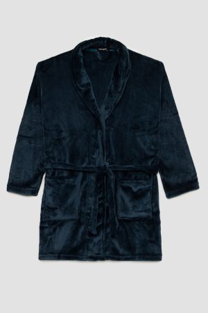 Ανδρική ρόμπα Minerva Fleece πετρόλ 96-71308-408