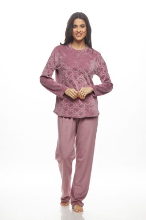 Alternative view of Γυναικεία πυζάμα Galaxy Βελούδο σάπιο μήλο 843-25