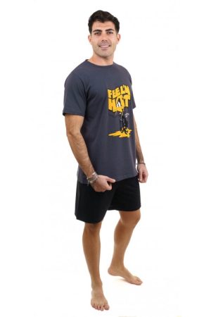 Alternative view of Ανδρική καλοκαιρινή πυτζάμα Sara “Daffy D” ανθρακί 1287