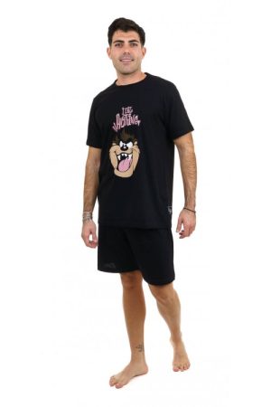 Alternative view of Ανδρική καλοκαιρινή πυτζάμα Sara “Taz” μαύρο 1289