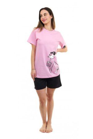 Alternative view of Ανδρική καλοκαιρινή πυτζάμα Sara “Pink Panther” ροζ 1290