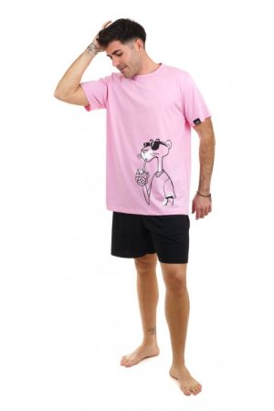 Ανδρική καλοκαιρινή πυτζάμα Sara “Pink Panther” ροζ 1290