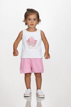 Σετ κορίτσι Joyce “Straw bag” λευκό 2611143