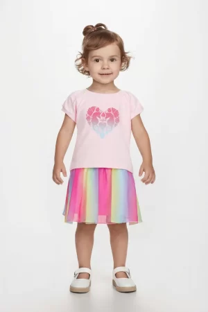 Σετ κορίτσι Joyce “Rainbow shells” ροζ 2611151