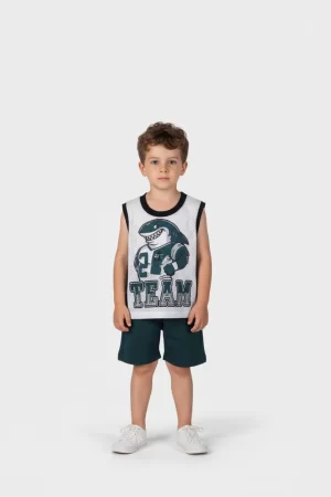 Alternative view of Σετ αγόρι Joyce “Shark” λευκό 2612138