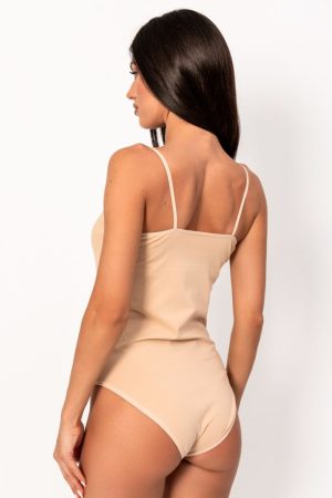 Alternative view of Κορμάκι γυναικείο Kota βαμβακερό λεπτή τιράντα μπεζ KT6001