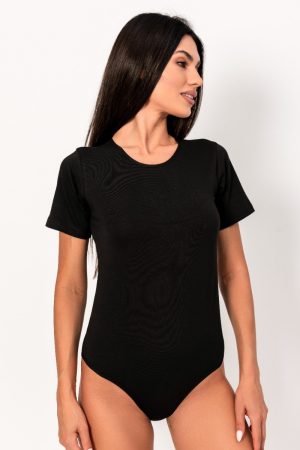 Κορμάκι γυναικείο Kota βαμβακερό κοντομάνικο μαύρο KT6182