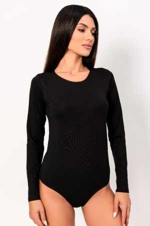 Κορμάκι γυναικείο Kota βαμβακερό μακρυμάνικο μαύρο KT6183