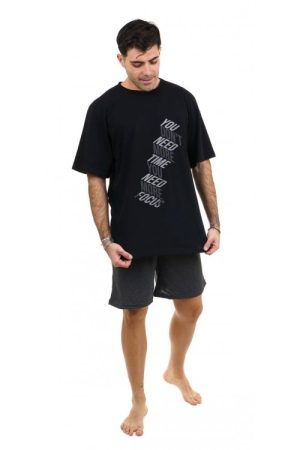 Ανδρική καλοκαιρινή πυτζάμα Dustin “Focus” μαύρο B672
