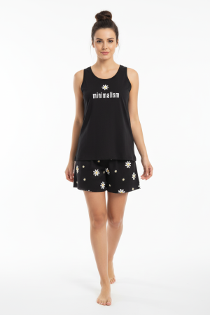 Γυναικεία καλοκαιρινή πυτζάμα Mihra “Minimalism” μαύρο 50106