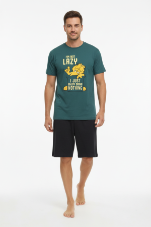 Ανδρική καλοκαιρινή πυτζάμα Sara “Garfild” κυπαρισσί 1284