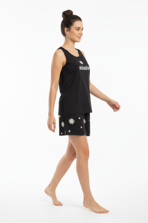 Alternative view of Γυναικεία καλοκαιρινή πυτζάμα Mihra “Minimalism” μαύρο 50106