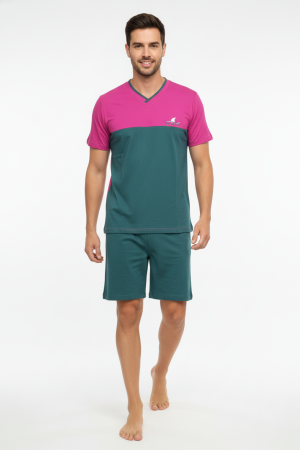 Ανδρική καλοκαιρινή πυτζάμα Dustin “Shark” βυσσινή B670