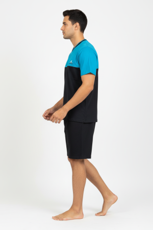 Alternative view of Ανδρική καλοκαιρινή πυτζάμα PLUS SIZE Dustin “Shark” μαύρο B675