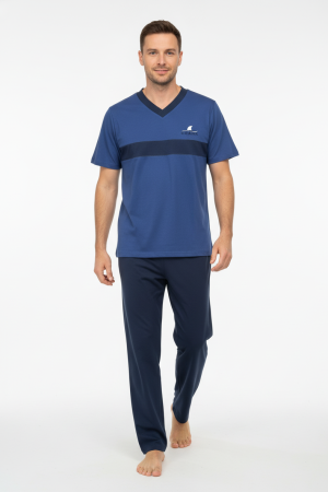 Ανδρική πυτζάμα Dustin 2 παντελόνια “Σετ” μπλε indigo B683