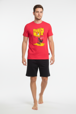 Ανδρική καλοκαιρινή πυτζάμα Sara “Daffy D” κόκκινο 1287