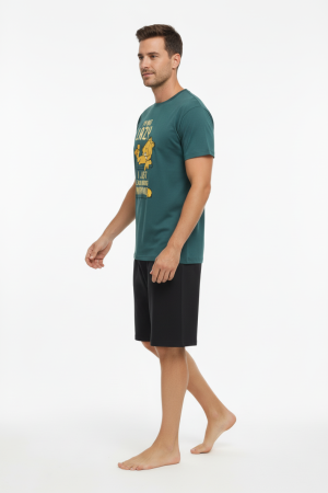 Alternative view of Ανδρική καλοκαιρινή πυτζάμα Sara “Garfild” κυπαρισσί 1284