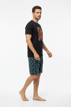 Alternative view of Ανδρική καλοκαιρινή πυτζάμα Sara “Cool” μαύρο 1292