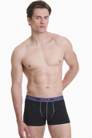 Alternative view of Boxer Ανδρικό Walk 2 τεμάχια μαύρο-μαύρο W1756-0202