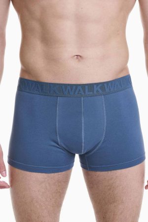 Alternative view of Boxer Ανδρικό Walk 2 τεμάχια με ανάγλυφο λάστιχο μπλε σκούρο-ραφ W1761-1_0307