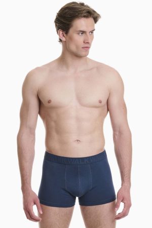 Boxer Ανδρικό Walk 2 τεμάχια με ανάγλυφο λάστιχο μπλε σκούρο-ραφ W1761-1_0307