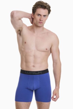 Boxer Ανδρικό Walk Μακρύ πόδι 2 τεμάχια ανθρακί-ρουά W1764-2_0847