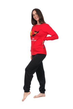 Alternative view of Γυναικεία πυτζάμα Sara “Daffy duck” κόκκινο 1316