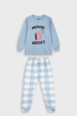 Πυτζάμα κορίτσι Energiers “Movie night” Σιέλ 36-126203-9