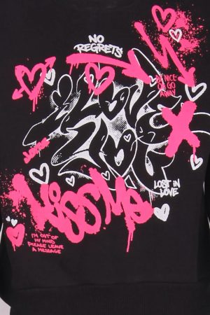 Alternative view of Σετ φόρμας κορίτσι Joyce “Graffiti” μαύρο 2663122