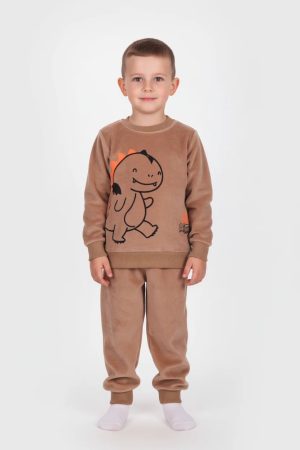 Πυζάμα Βελουτέ αγόρι Dreams “Little dino” καφέ 2674101