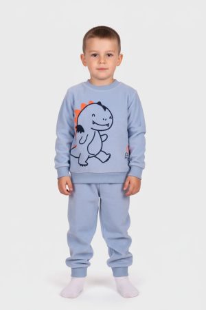 Πυζάμα Βελουτέ αγόρι Dreams “Little dino” σιελ 2674101