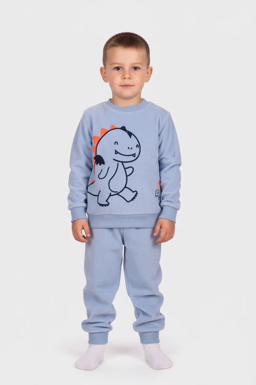 Πυζάμα Βελουτέ αγόρι Dreams “Little dino” σιελ 2674101