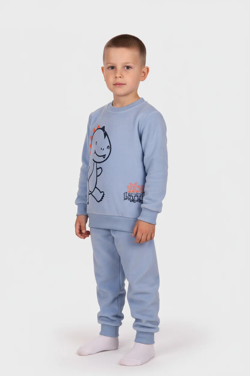Πυζάμα Βελουτέ αγόρι Dreams “Little dino” σιελ 2674101 - Image 2