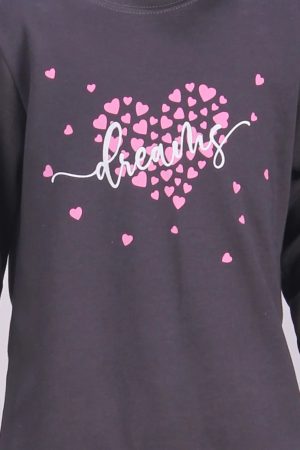 Alternative view of Πυζάμα κορίτσι Dreams “Hearts” ανθρακί 2675105