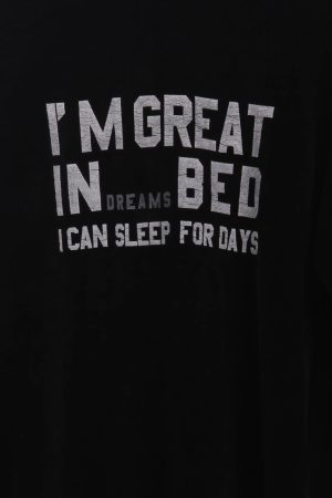 Alternative view of Πυτζάμα Βελουτέ ανδρική Dreams “I'm great“ μαύρο 2678104