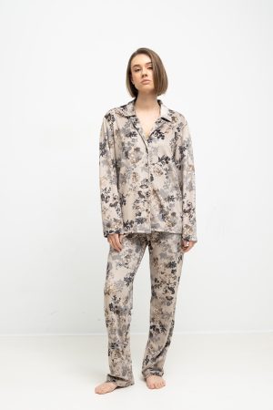 Πυτζάμα γυναικεία Loe Homewear μπεζ 4926