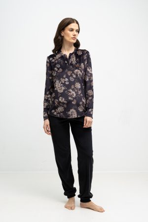 Πυτζάμα γυναικεία Loe Homewear μαυρο 4928