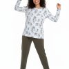 Πυτζάμα γυναικεία Γιώτα Homewear μπεζ 4915 - Image 4