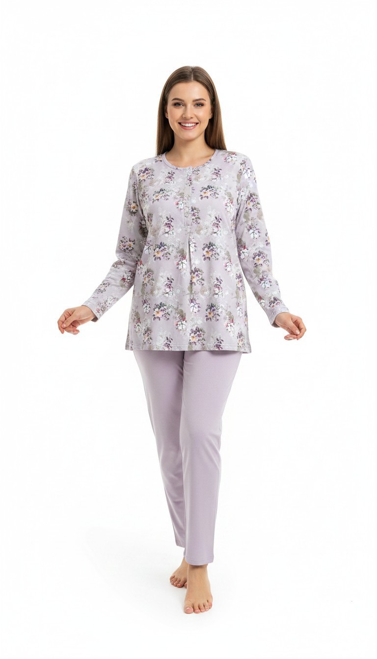 Πυτζάμα γυναικεία Γιώτα Homewear ροζ 4915 - Image 5