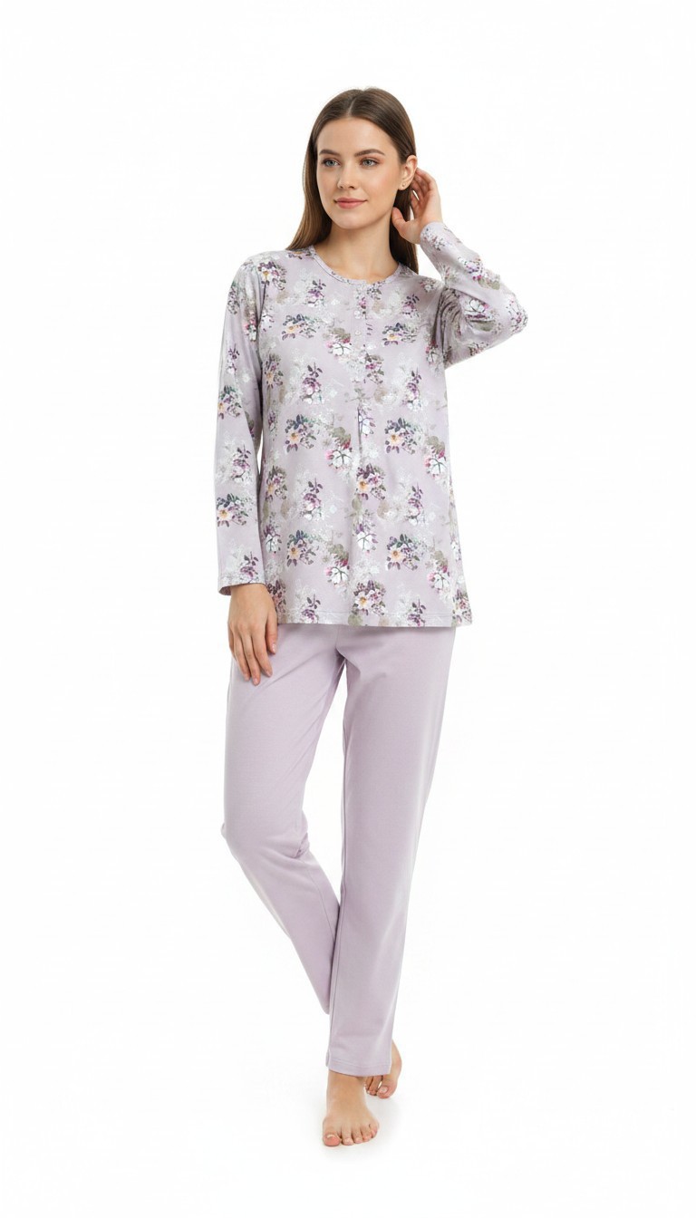 Πυτζάμα γυναικεία Γιώτα Homewear ροζ 4915 - Image 2