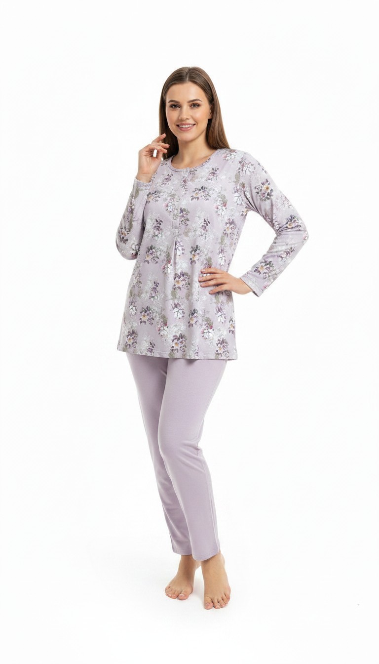 Πυτζάμα γυναικεία Γιώτα Homewear ροζ 4915 - Image 4
