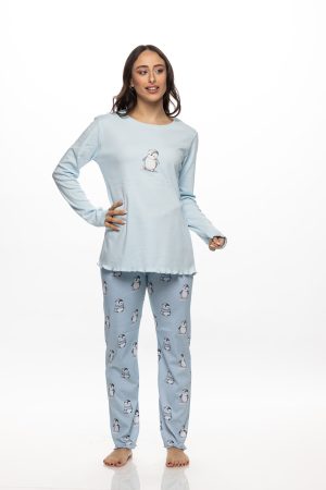 Γυναικεία πυζάμα Galaxy “Penguin” baby blue 823-26