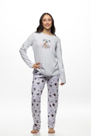 Γυναικεία πυζάμα Galaxy “Koala” γκρι-σιελ 830-26