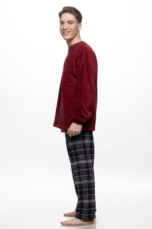 Alternative view of Ανδρική πυτζάμα Fleece Galaxy “New york” μπορντό 819-26