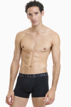 Boxer βαμβακερό ανδρικό Walk 2 Pack μαύρο-μαύρο W1755-1-0202