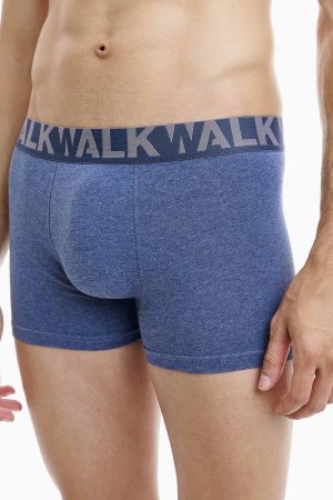 Boxer βαμβακερό ανδρικό Walk 2 Pack μπλε τζιν μελανζέ-ανθρακί μελανζέ W1755-1-0609